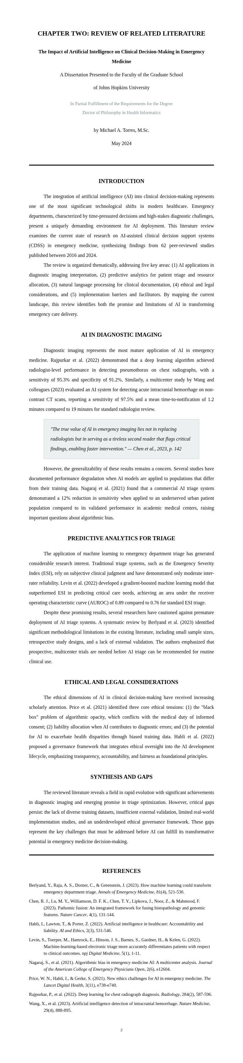 Academic Thesis Literature Review